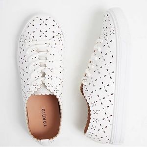 Torrid Brand, White faux leather. Sneaker look. Perforated Size 11